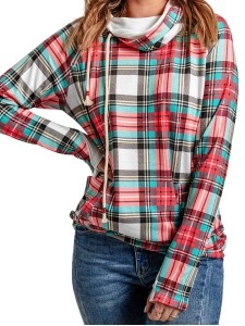 Women's Simple Plaid Hoodie