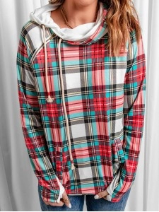 Women's Simple Plaid Hoodie