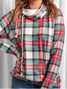 Women's Simple Plaid Hoodie