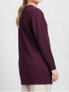 Women's wine red elegant knitted sweater